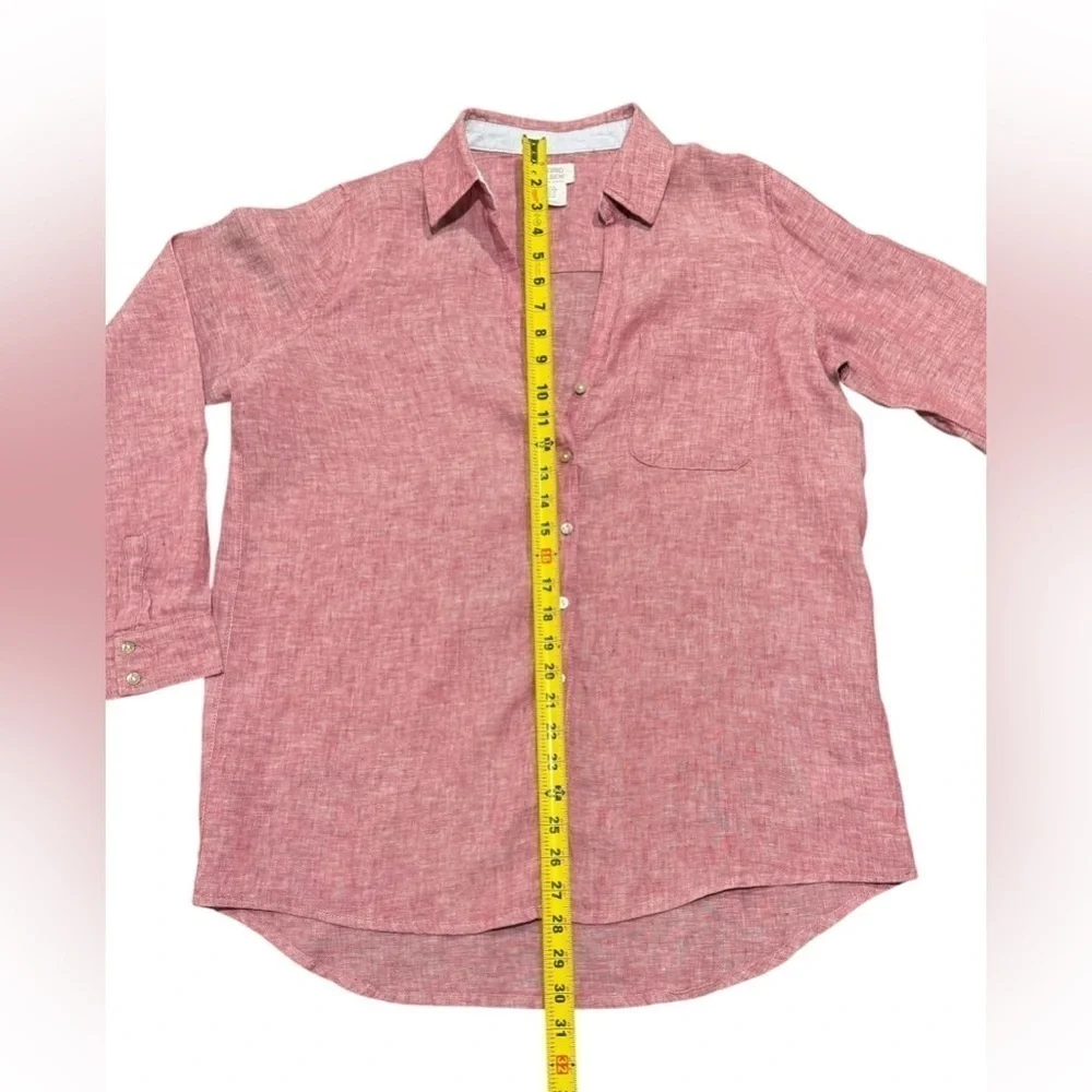 Sigrid Olsen Linen Blouse Red Womens Size Medium